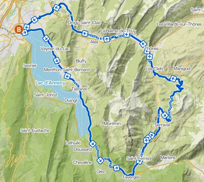 Carte Tour de la Tournette par Plan Bois - itineraire gravel massif des Aravis Annecy